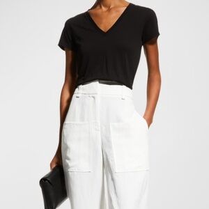 Vince Pima Cotton Blend Deep V Tee Small